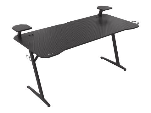 Biurko Gamingowe Genesis Holm 510 RGB z Bezprzewodową Ładowarką i Hubem USB | Metal, Czarny | Szerokość 160 cm