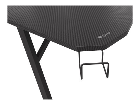 Biurko Gamingowe Genesis Holm 510 RGB z Bezprzewodową Ładowarką i Hubem USB | Metal, Czarny | Szerokość 160 cm