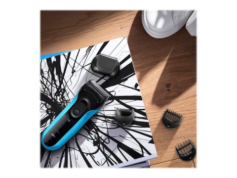 Braun | Golarka z trymerem | Series 3 Shave&Style 3010BT | Czas pracy (maks.) 45 min | Na mokro i sucho | NiMH | Czarny/Niebiesk