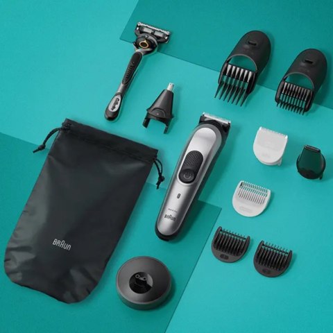 Braun Trimmer do zarostu MGK7420 | Bezprzewodowy trymer 13 długości | Kolor czarno-szary