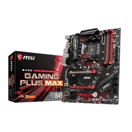 MSI | B450 GAMING PLUS MAX | Rodzina procesora AMD | Gniazdo procesora AM4 | DDR4 DIMM | Sloty pamięci 4 | Ilość złącz SATA 6 | 