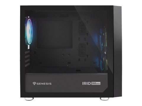 Obudowa GENESIS IRID 353 ARGB, Micro Tower, 2xUSB 2.0, 2x Jack, 1xUSB 3.0, Czarny | Genesis | IRID 353 ARGB | Czarny | ATX | Zas