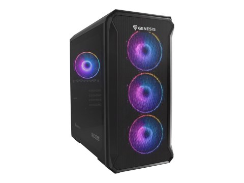 Obudowa GENESIS IRID 503 ARGB, Micro Tower, 2xUSB 2.0, 2x Jack, 1xUSB 3.0, Czarny | Genesis | IRID 503 ARGB | Czarny | ATX | Zas