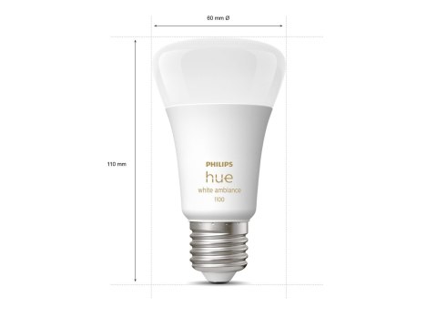 Philips Hue | WA Starter Kit 11W A60 E27 3szt, Bridge, Switch | E27 | 11 W | Ciepła do chłodnej bieli 2200-6500K + 16 milionów k