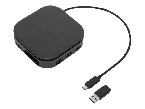 Stacja dokująca podróżna Universal DisplayLink USB-C z podwójnym monitorem, 80W | 2 porty HDMI | Ethernet LAN