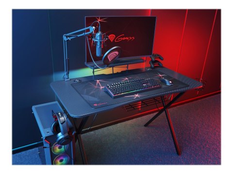 Stół Gamingowy Genesis Holm 300 RGB - Prostokątny z zaokrąglonymi rogami