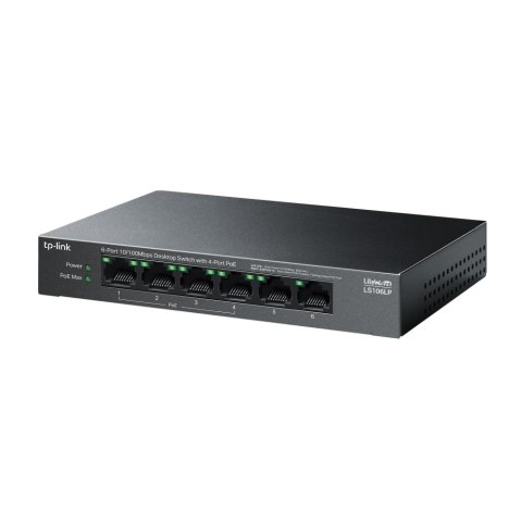 TP-LINK LS106LP 6-Port 10/100 Mbps Desktop Switch with 4-Port PoE
