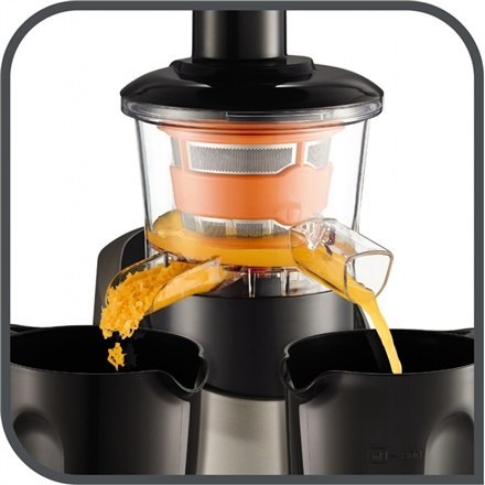 Wolnoobrotowy wyciskarka soków TEFAL ZC255B38, 200 W, Srebrny/Czarny, Duży otwór wsadowy owoców, 2 prędkości, 82 obr./min. Gwara
