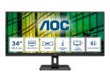 AOC | Monitor | U34E2M | 34 " | VA | WQHD | 21:9 | 100 Hz | 4 ms | 3440 x 1440 | 300 cd/m² | Porty HDMI w liczbie 2 | Czarny