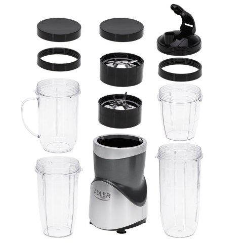 Adler Blender Smoothie Set | AD 4084 | Tabletop | 1200 W | Materiał słoika BPA-Free | Pojemność słoika 0,3+0,5+0,5+0,7 L | Krusz