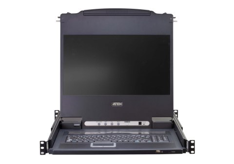 Aten | 8-portowy przełącznik KVM PS/2-USB VGA 17" LCD z portem Daisy-Chain i obsługą urządzeń peryferyjnych USB | CL5708M