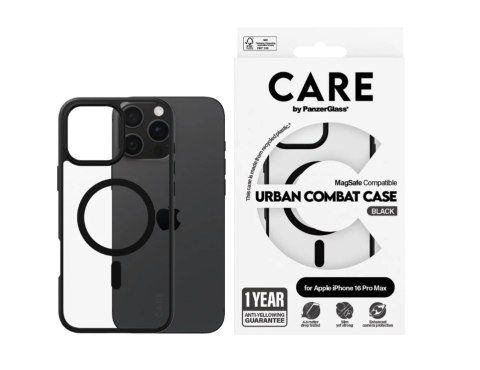 CARE by PanzerGlass Case Flagship Urban Combat Black MagSafe iPhone 16 Pro Max | CARE