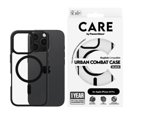CARE by PanzerGlass Case Flagship Urban Combat Black MagSafe iPhone16 PRO | CARE