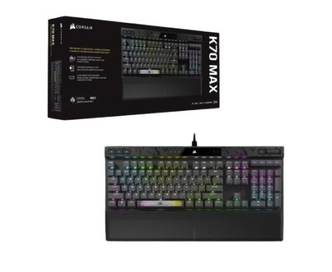 Corsair | MGX Switch | Gaming Keyboard | K70 MAX RGB | Gaming Keyboard | Wired | RGB LED light | NA | Black | Magnetic-Mechanica