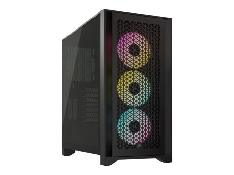 Corsair | Obudowa PC ze szkła hartowanego | iCUE 4000D RGB AIRFLOW | Okno boczne | Czarny | Mid-Tower | Zasilacz w zestawie Nie