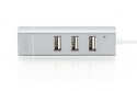 Digitus | 3-portowy koncentrator USB typu C + karta sieciowa Fast Ethernet | DA-70253