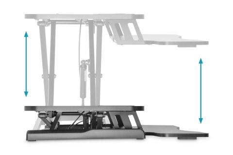 Ergonomiczny stojak Digitus DA-90380-1 | 10-50 cm | Maksymalne obciążenie 15 kg | Czarny