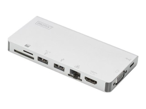 Digitus | USB-C Multiport Travel Dock | DA-70866 | Stacja dokująca | Porty Ethernet LAN (RJ-45) 1 | Porty VGA (D-Sub) 1 | Porty 