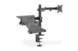 Digitus | Uchwyt biurkowy | DA-90436 | Pochylenie, obrót, regulacja wysokości, obrót | Maksymalna waga (udźwig) 9 kg | Czarny