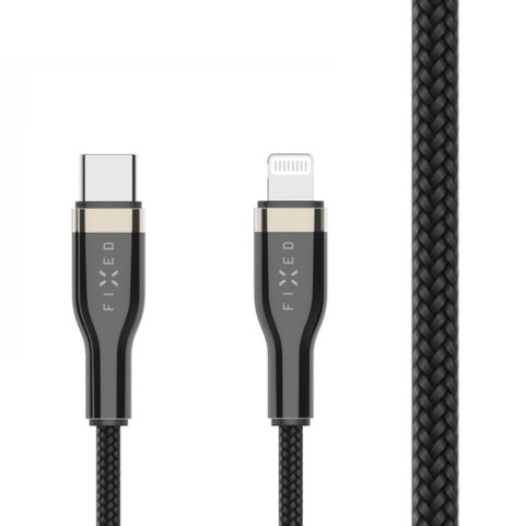 Fixed | Kabel w oplocie USB-C/Lightning, 2 m | FIXDB-CL2-BK