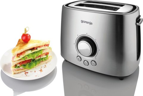 Gorenje | Toster | T1000E | Moc 1000 W | Liczba gniazd 2 | Materiał obudowy Metal | Stal nierdzewna