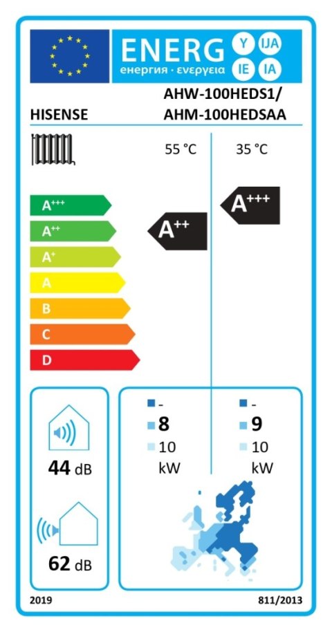 Hisense | AHW-100HEDS1 | Pompa ciepła Hi-Therma 10 kw Jednostka zewnętrzna typu Split