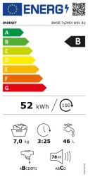 INDESIT | Pralka | BWSE 71295X WSV EU | Klasa efektywności energetycznej B | Ładowana od frontu | Pojemność prania 7 kg | 1200 o