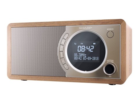Radio cyfrowe Sharp DR-450(BR), FM/DAB/DAB+, Bluetooth 4.2, funkcja alarmu, brązowy | Sharp | Radio cyfrowe | DR-450(BR) | brązo