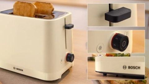 Toster kompaktowy Bosch | TAT3M127 MyMoment | Liczba gniazd 2 | Materiał obudowy Tworzywo sztuczne | Beżowy