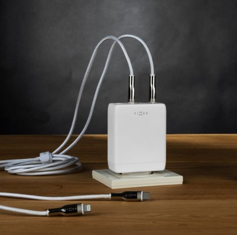 Stała ładowarka podróżna GaN 3xUSB-C/USB 100W | FIXCG100-3CU-WH