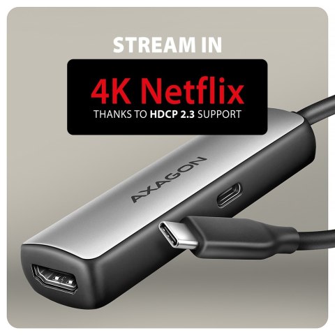Adapter AXAGON RVC-HI8KPD USB-C -> HDMI 2.1, 8K/60Hz, 4K/144Hz, HDR10+, PD 100W | AXAGON