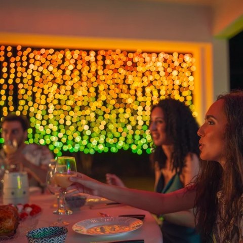 Twinkly Kurtyna Smart LED 400 RGBW 1.5x2.1m Przezroczysty przewód|Twinkly