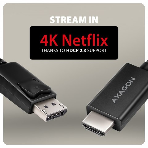 AXAGON RVD-HI20C2 Kabel DisplayPort -> HDMI 2.0b 1,8 m, 4K/60Hz | AXAGON