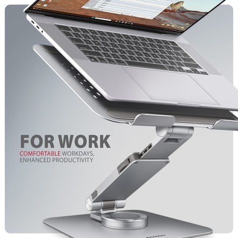 AXAGON STND-LR Obrotowa podstawka aluminiowa do laptopów 10" - 17", regulowana wysokość i kąt nachylenia | AXAGON