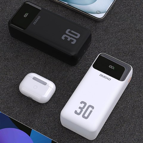 Powerbank 30000mAh z wbudowanymi kablami PD 22.5W - biały