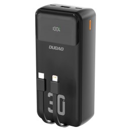 Powerbank 30000mAh z wbudowanymi kablami PD 22.5W - czarny