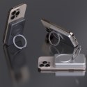 Powerbank K28 10000mAh z MagSafe z metalową obudową i podstawką PD 22.5W - srebrny