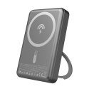 Powerbank K28 10000mAh z MagSafe z metalową obudową i podstawką PD 22.5W - szary