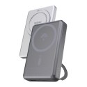 Powerbank K28 10000mAh z MagSafe z metalową obudową i podstawką PD 22.5W - szary