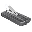 Powerbank K29 10000mAh MagSafe metalowa obudowa podstawka kable USB-C iPhone Lightning PD 20W - szary