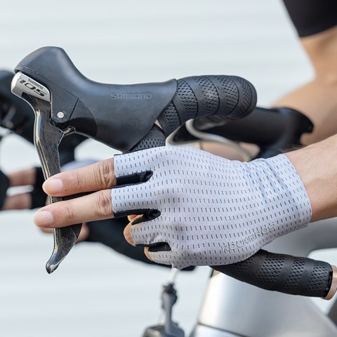 Rękawiczki rowerowe oddychające bez palców rozmiar L - szare