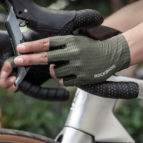 Rękawiczki rowerowe oddychające bez palców rozmiar XL - zielone