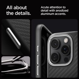 Etui case na iPhone 16 Pro Max Enzo Aramid Mag z MagSafe - czarno-srebrne