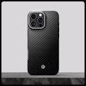 Etui case na iPhone 16 Pro Max Enzo Aramid Mag z MagSafe - czarno-srebrne