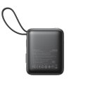 Powerbank 10000mAh 22.5W z wbudowanymi kablami USB-C Lightning - czarny
