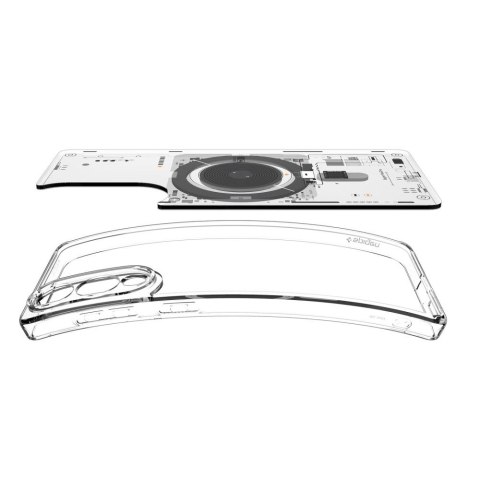 Etui na Samsung Galaxy S25 Edge z nadrukiem Ultra Hybrid Mag z MagSafe - przezroczyste