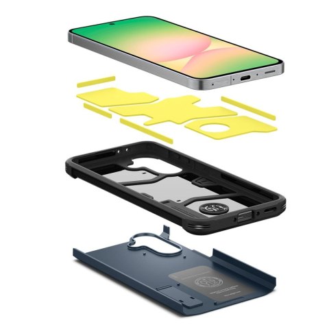 Etui plecki na Samsung Galaxy A56 5G z podstawką Tough Armor - szaro czarny