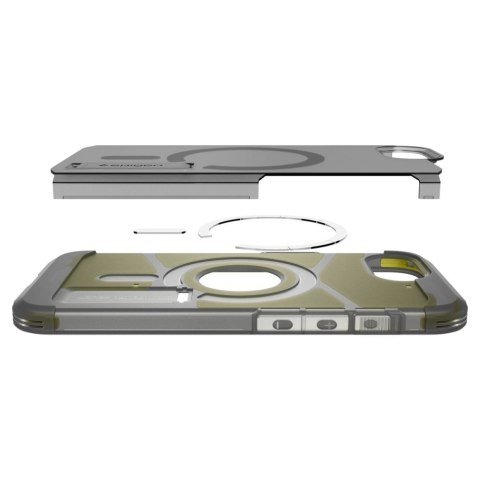 Etui plecki na iPhone 16e z podstawką Tough Armor MagSafe - przezroczysto-szare