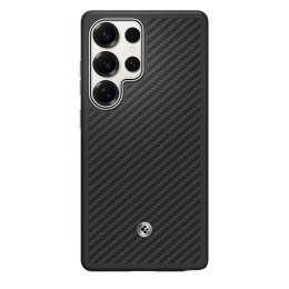 Etui silikonowe Spigen Enzo Aramid z ringiem MagFit do Samsung Galaxy S25 Ultra - czarne