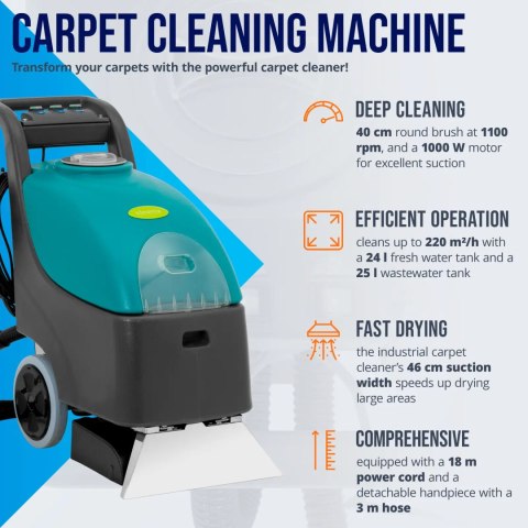 Maszyna do prania dywanów piorąca 40 cm 220 m2/h 1500 W